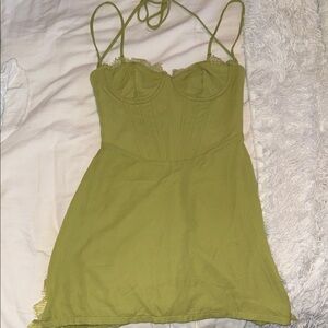 White fox green dress